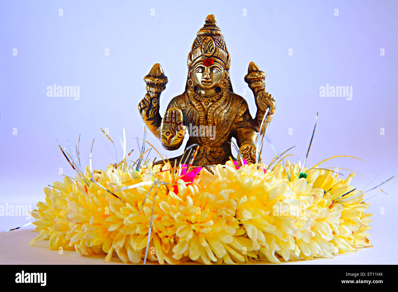 La déesse indienne shree Lakshmi déesse de la bonne fortune ; lustre ; et la richesse ; Inde ; Garland Banque D'Images