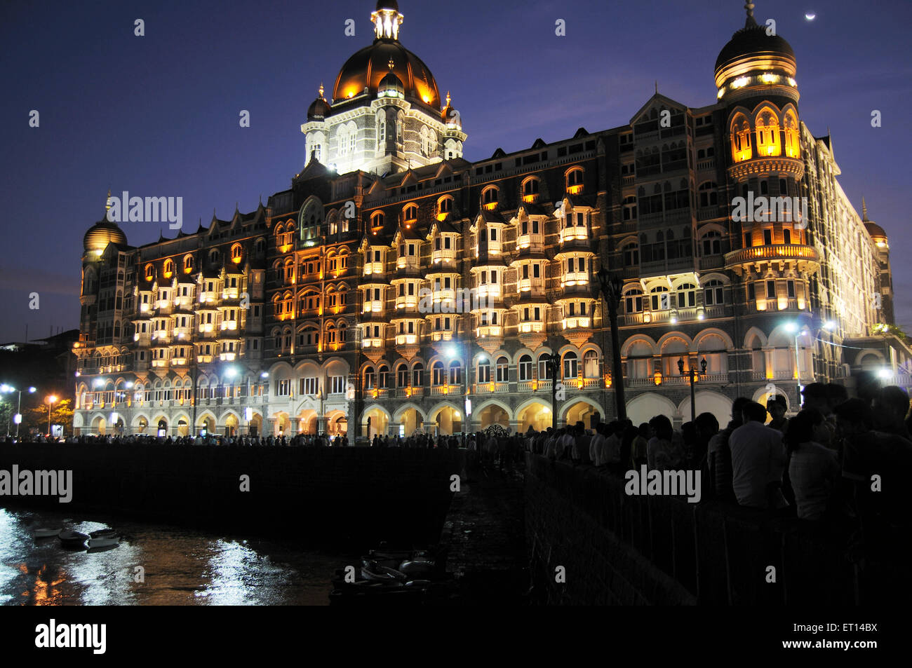 Taj Mahal hotel, de nuit, Bombay, Mumbai, Maharashtra, Inde - Banque D'Images