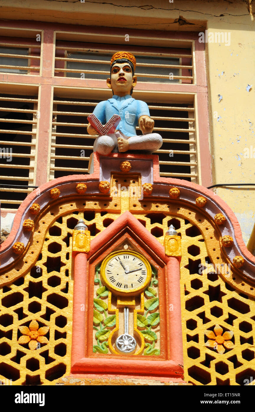 Statue de la tour de l'horloge, Mandvi, Kutch, Gujarat, Inde Banque D'Images