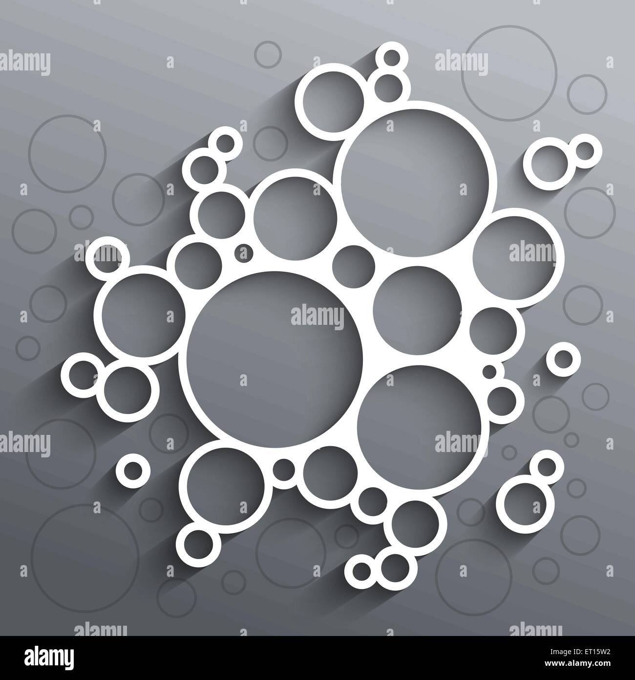 Résumé des infographies cercles blancs avec ombre sur fond gris. Illustration vecteur EPS RVB10 Illustration de Vecteur