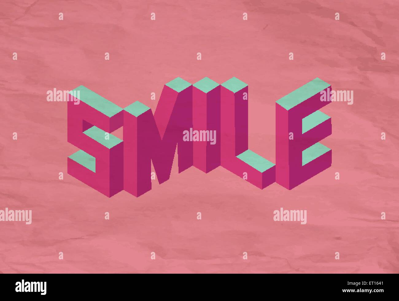 Sourire texte isométrique citer idée avec le papier feuille background illustration design. Idéal pour créer votre propre carte postale, brochure Illustration de Vecteur