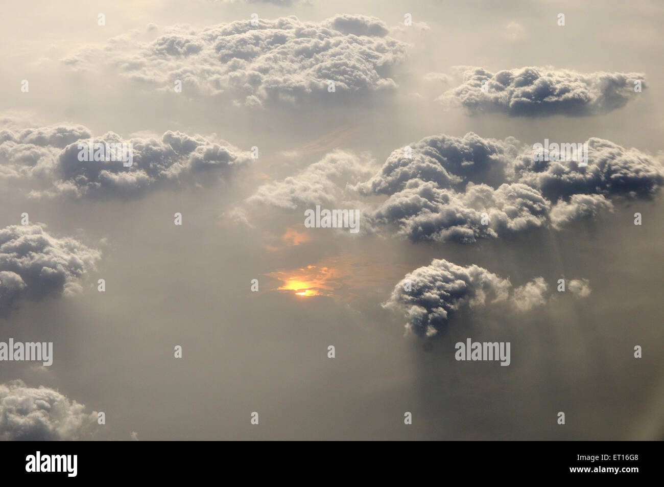 Vue de dessus de fenêtre ; l'avion Inde Banque D'Images