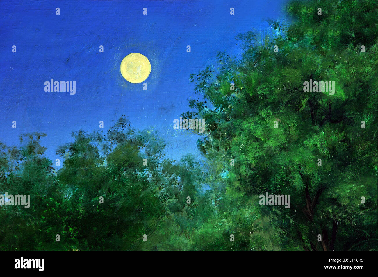 Peinture de Pleine Lune Banque D'Images
