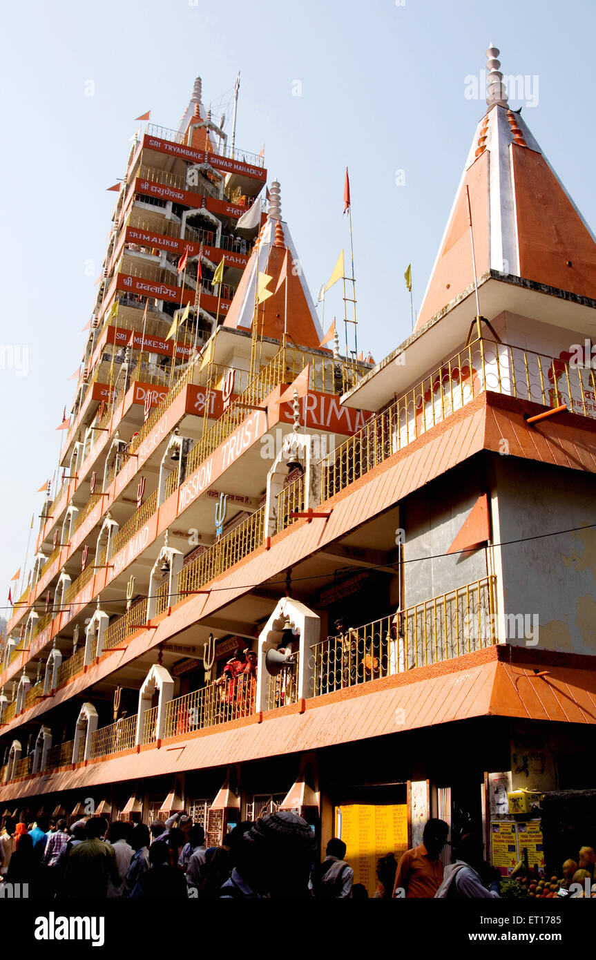 Tera Manzil temple à Laxman Jhoola ; Rishikesh ; Uttarenchal Uttarakhand ; Inde Banque D'Images