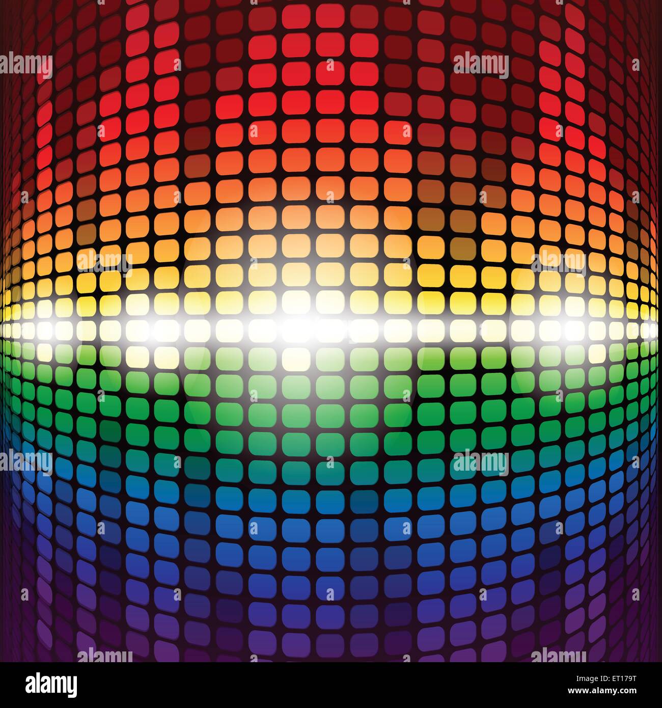 Arc-en-ciel lumineux equalizer numérique à l'aide de fusées éclairantes sur fond noir. 10 illustration vecteur EPS RVB Illustration de Vecteur