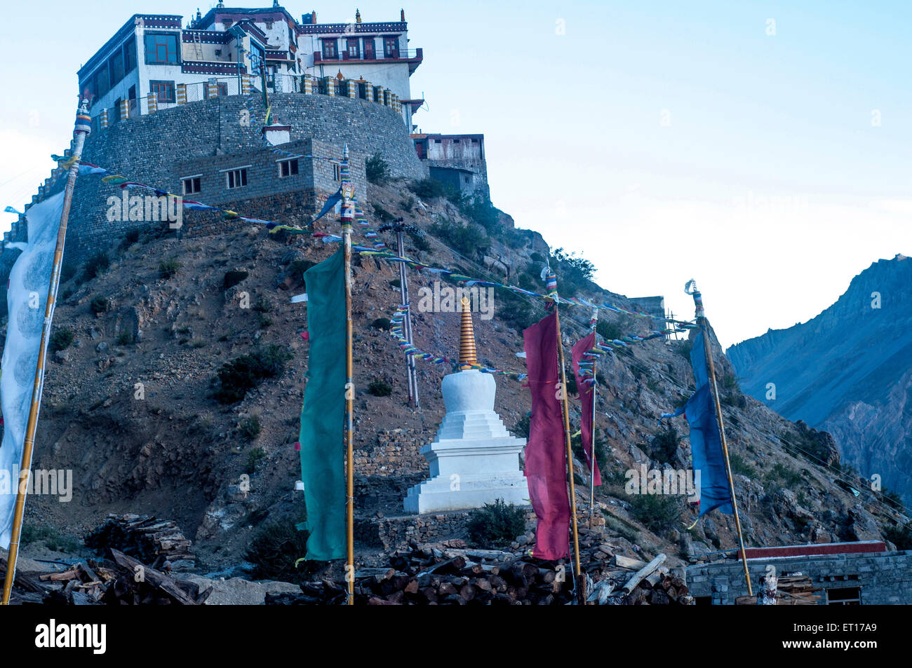 Spiti Monastère Ki Valley Himachal Pradesh Inde Asie Banque D'Images