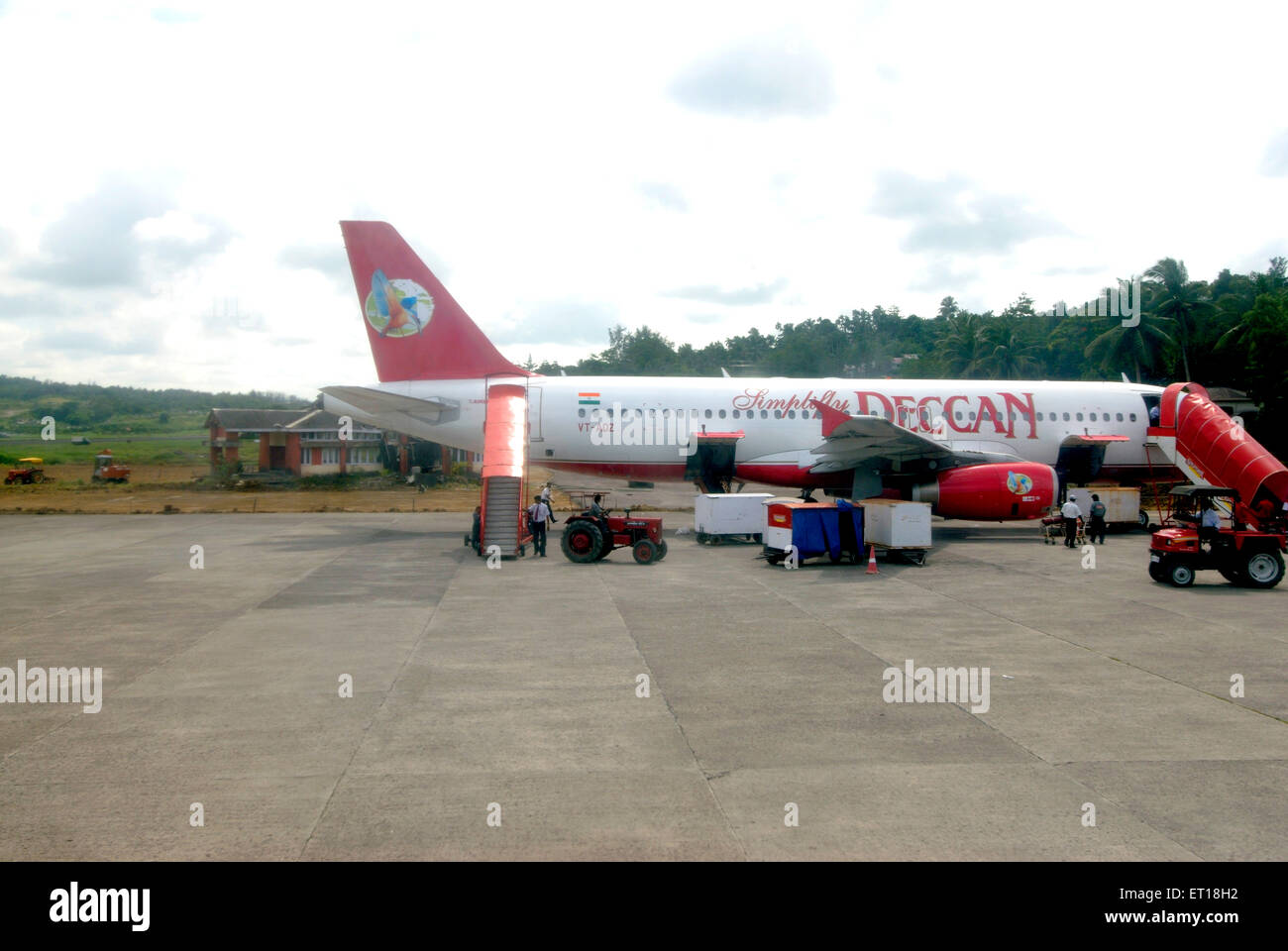L'aéroport de Port Blair avec avion Deccan Inde Iles Andaman et Nicobar Banque D'Images