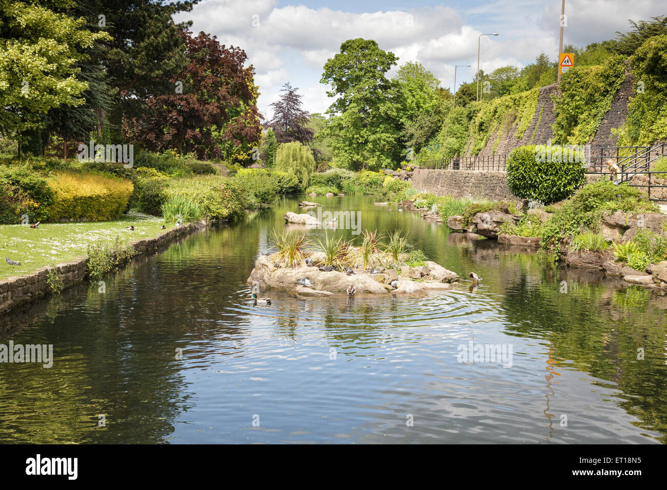 Les Jardins de la rivière, Belper, Derbyshire, Angleterre Banque D'Images