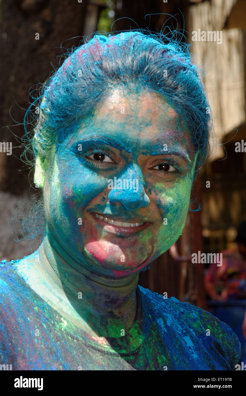 Indian Girl Enjoying Festival Holi MR #  364 Banque D'Images