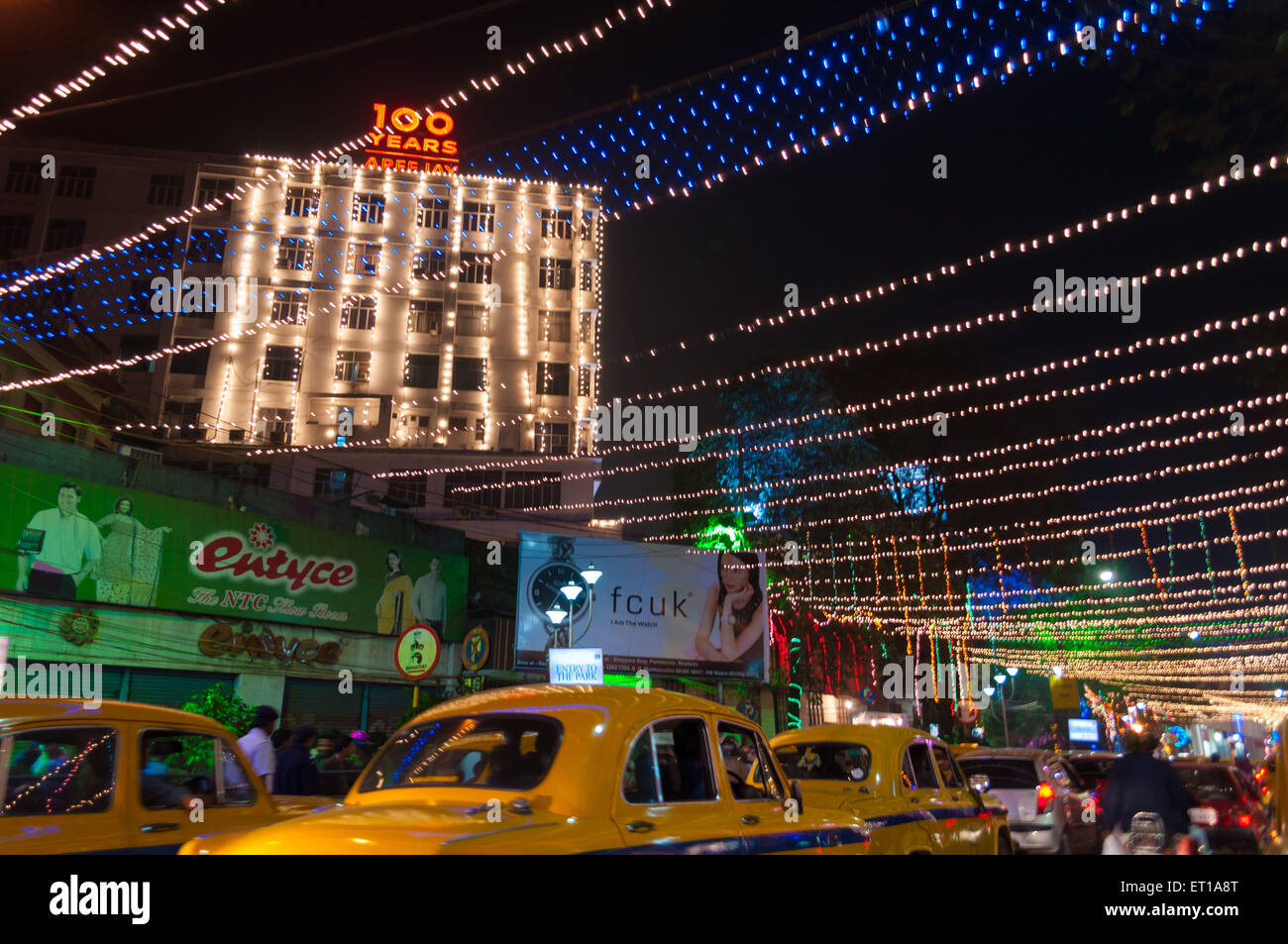 La célébration du Nouvel an à la rue Park Kolkata Inde Asie Banque D'Images