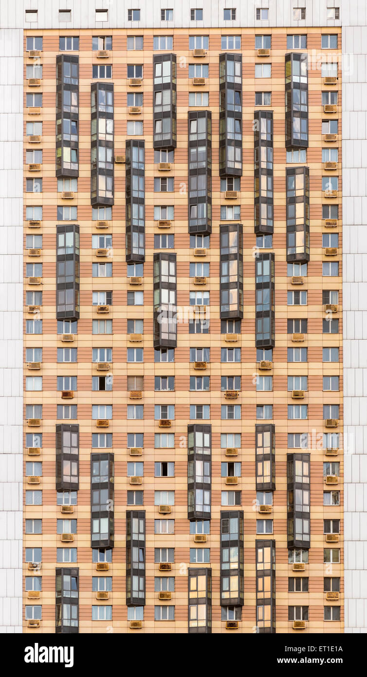 Fragment de l'immeuble de plusieurs étages à Moscou, Russie Banque D'Images