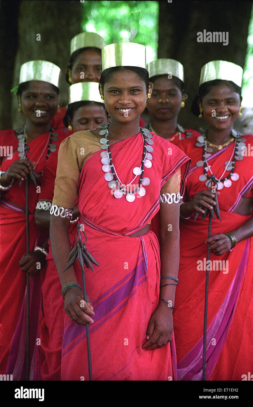 Bisonhorn maria tribals Chattisgarh ; Inde ; Banque D'Images