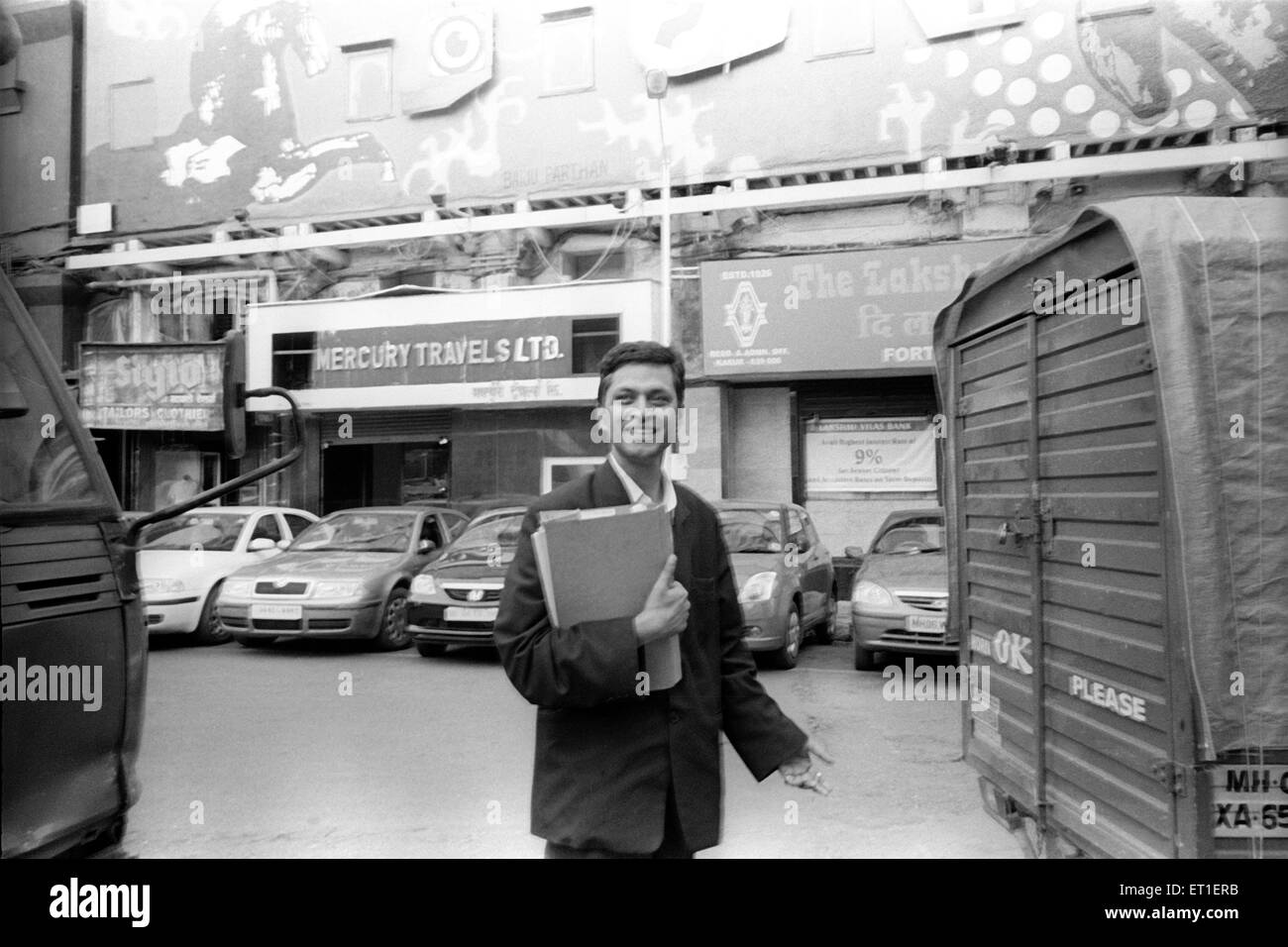 Avocat dans son manteau noir ; Inde M.# 400 Banque D'Images