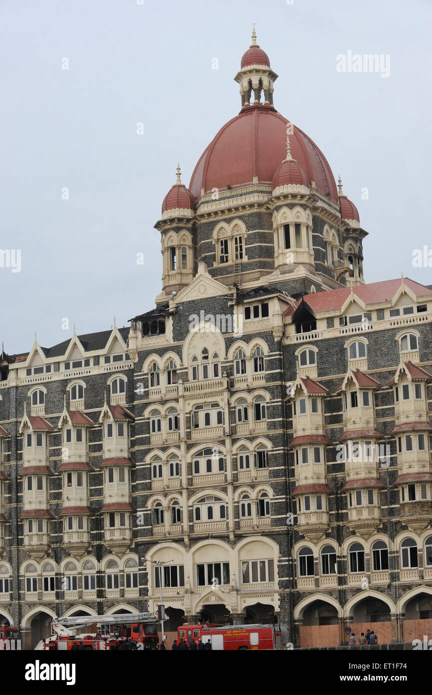 Taj Mahal hotel en rénovation ; après une attaque terroriste par Deccan Mujahedeen le 26 novembre 2008 à Bombay Banque D'Images