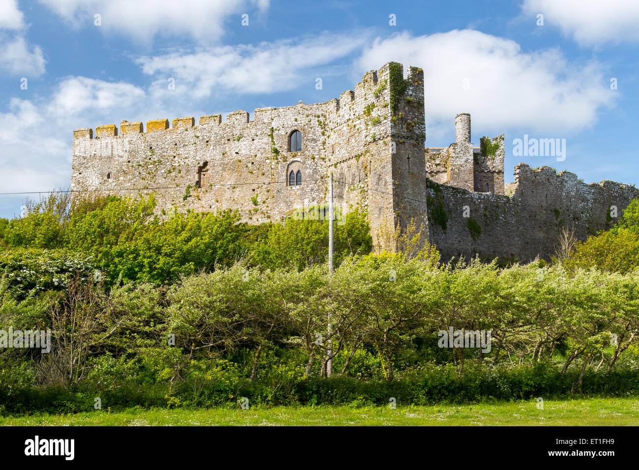 Le Château de Manorbier Norman West Wales UK Europe Banque D'Images