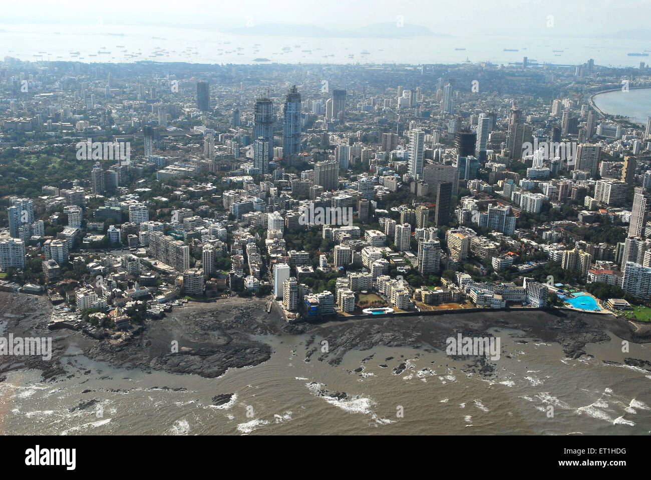 Vue aérienne de la ville ; Bombay Mumbai Maharashtra ; Inde ; Banque D'Images