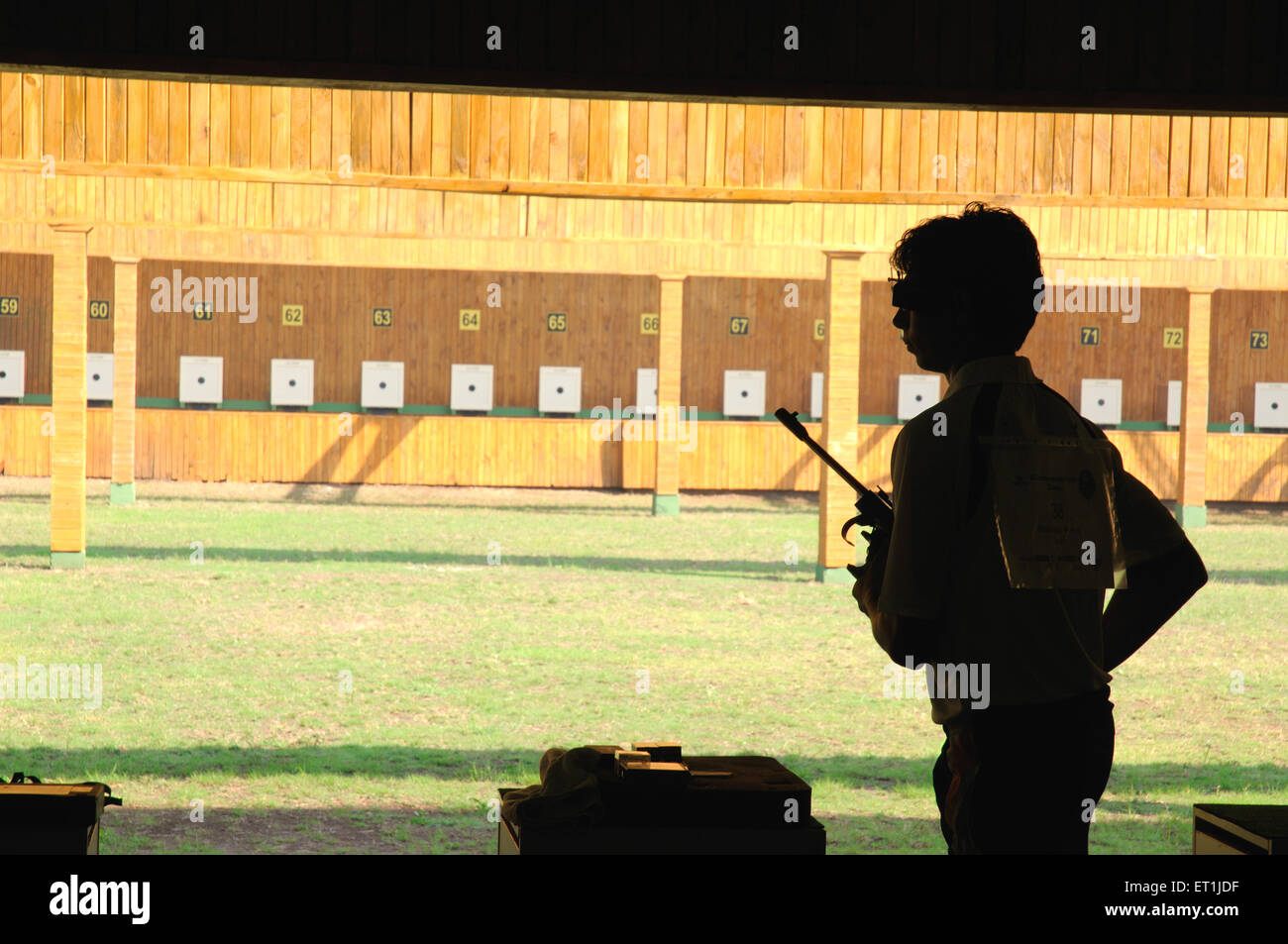 Shooter Ankush Bhardwaj, tir au pistolet, 3rd Commonwealth Youth Games 2008, Pune, Inde, 13 octobre 2008 Banque D'Images