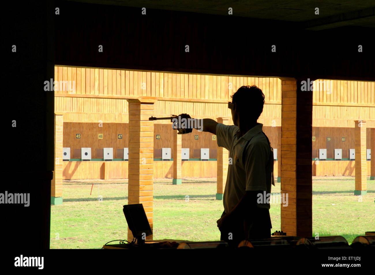 Shooter Ankush Bhardwaj, tir au pistolet, 3rd Commonwealth Youth Games 2008, Pune, Inde, 13 octobre 2008 Banque D'Images