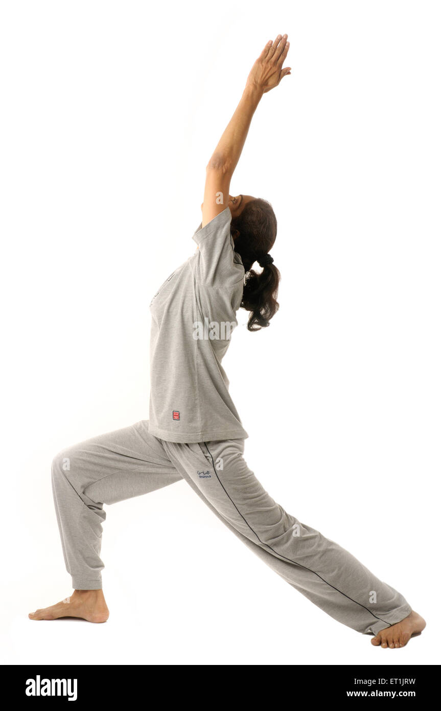 Dame faisant les exercices du Yoga virasana M.# 190 5 Septembre 2009 Banque D'Images