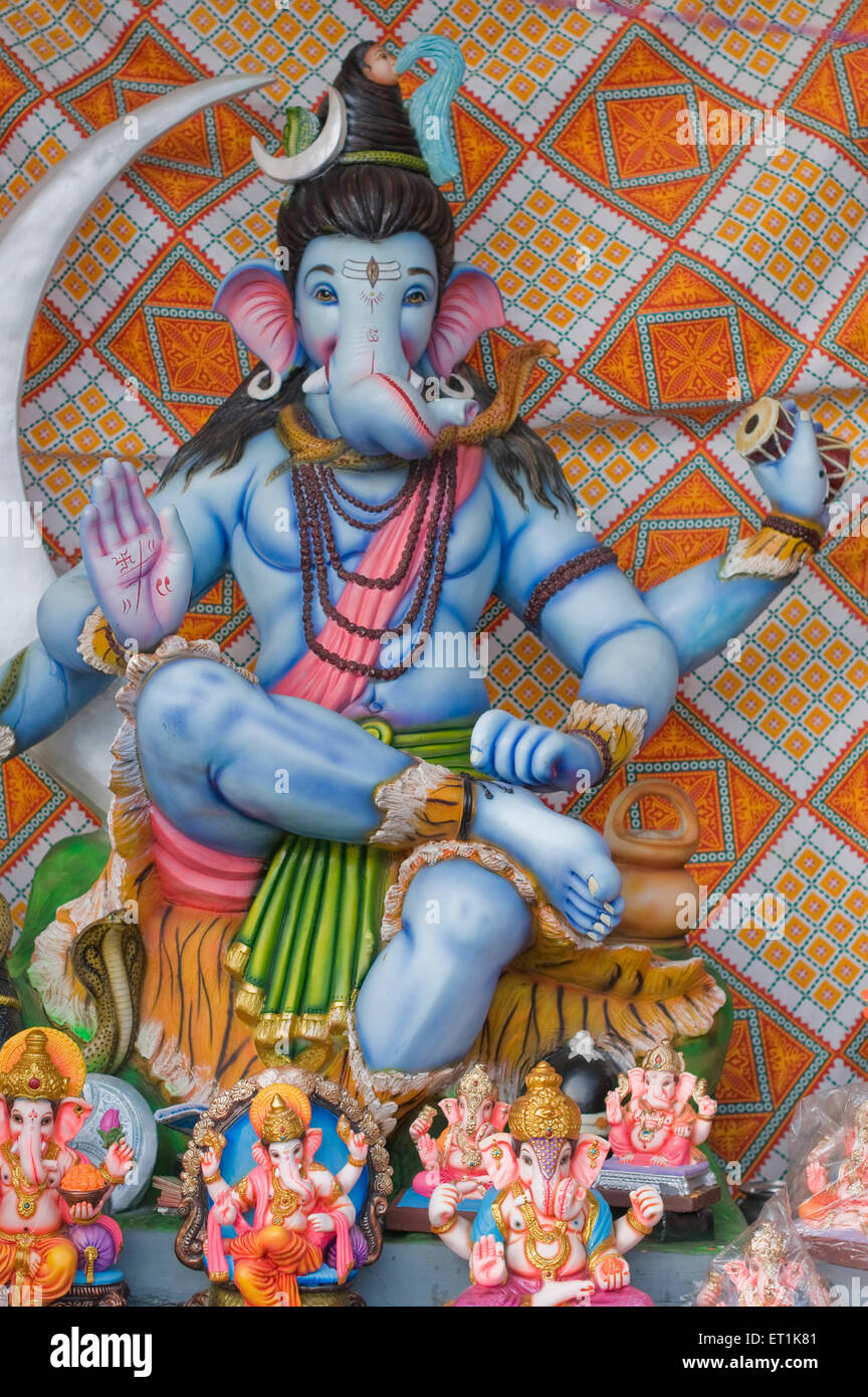 Idole de Ganesh Pune Maharashtra Inde Seigneur Asie Août 2011 Banque D'Images