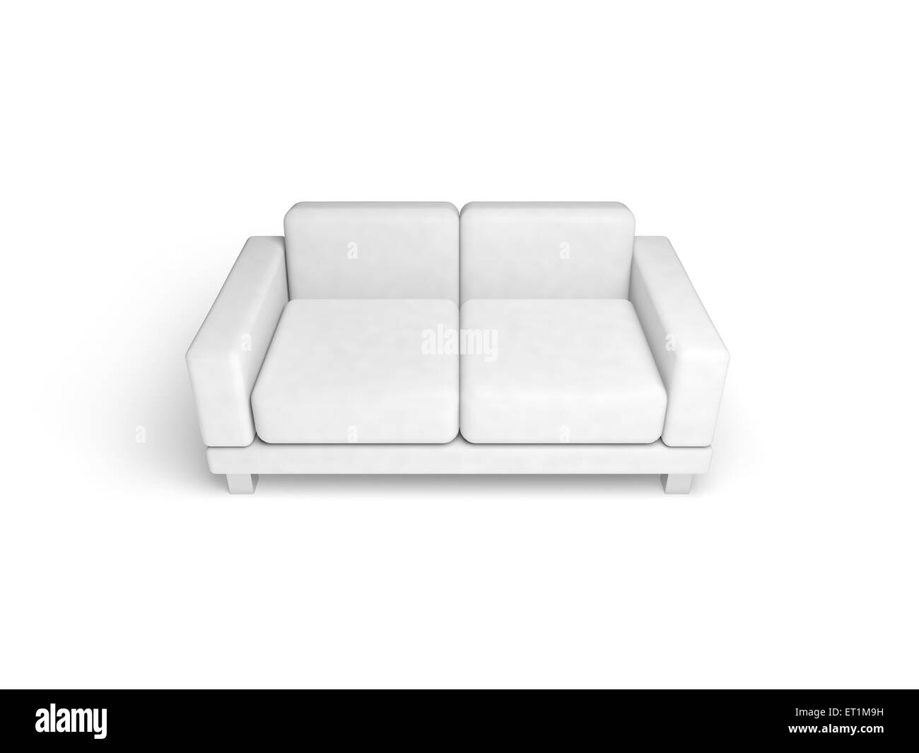 Canapé isolé sur fond blanc intérieur vide, 3d illustration Banque D'Images