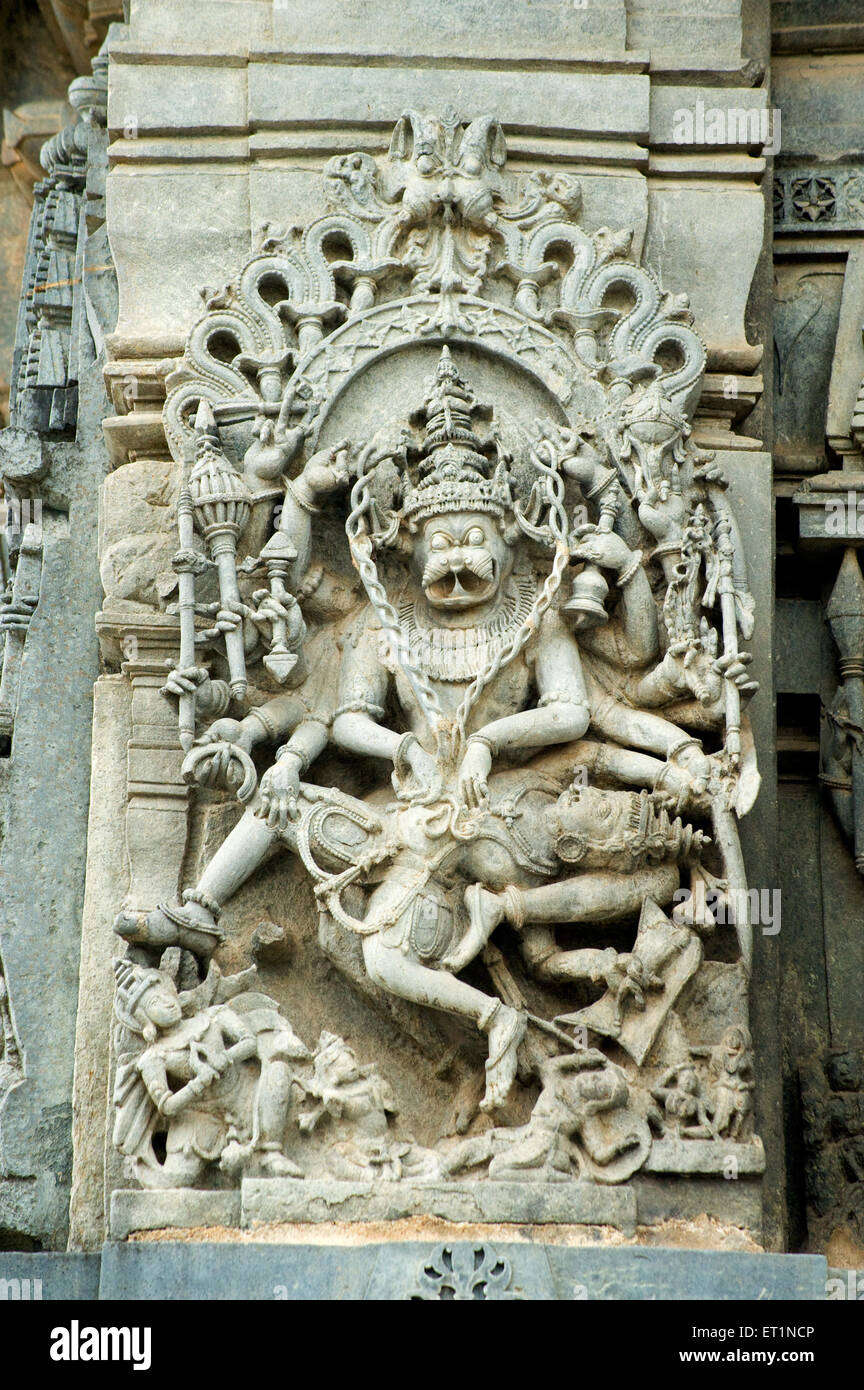 Narasimha statue sur chennakesava temple Belur ; ; ; ; Inde Karnataka Hassan Banque D'Images