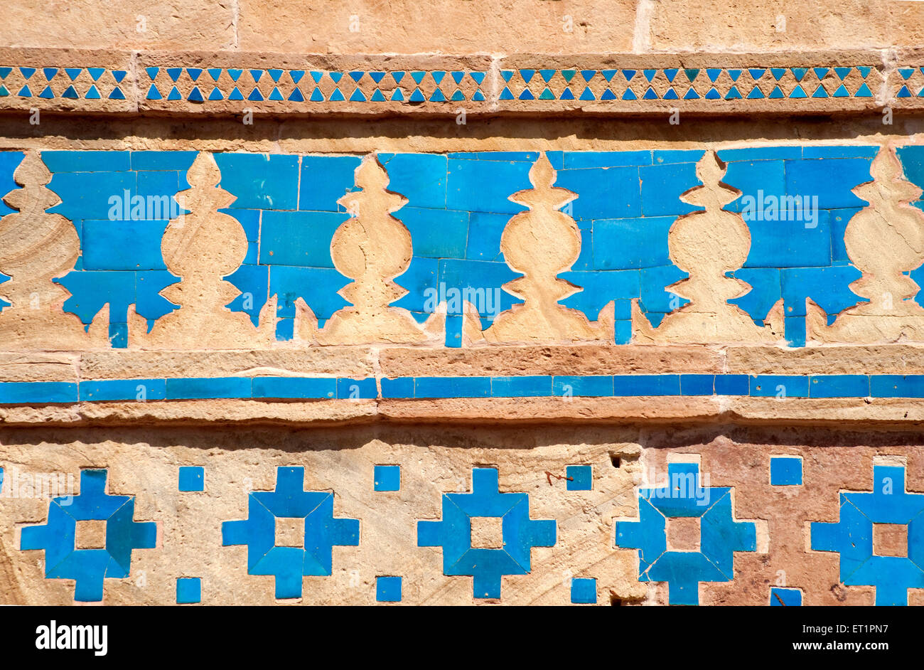 Les murales du mur de man mandir palace Gwalior Madhya Pradesh ; ; ; l'Inde Banque D'Images