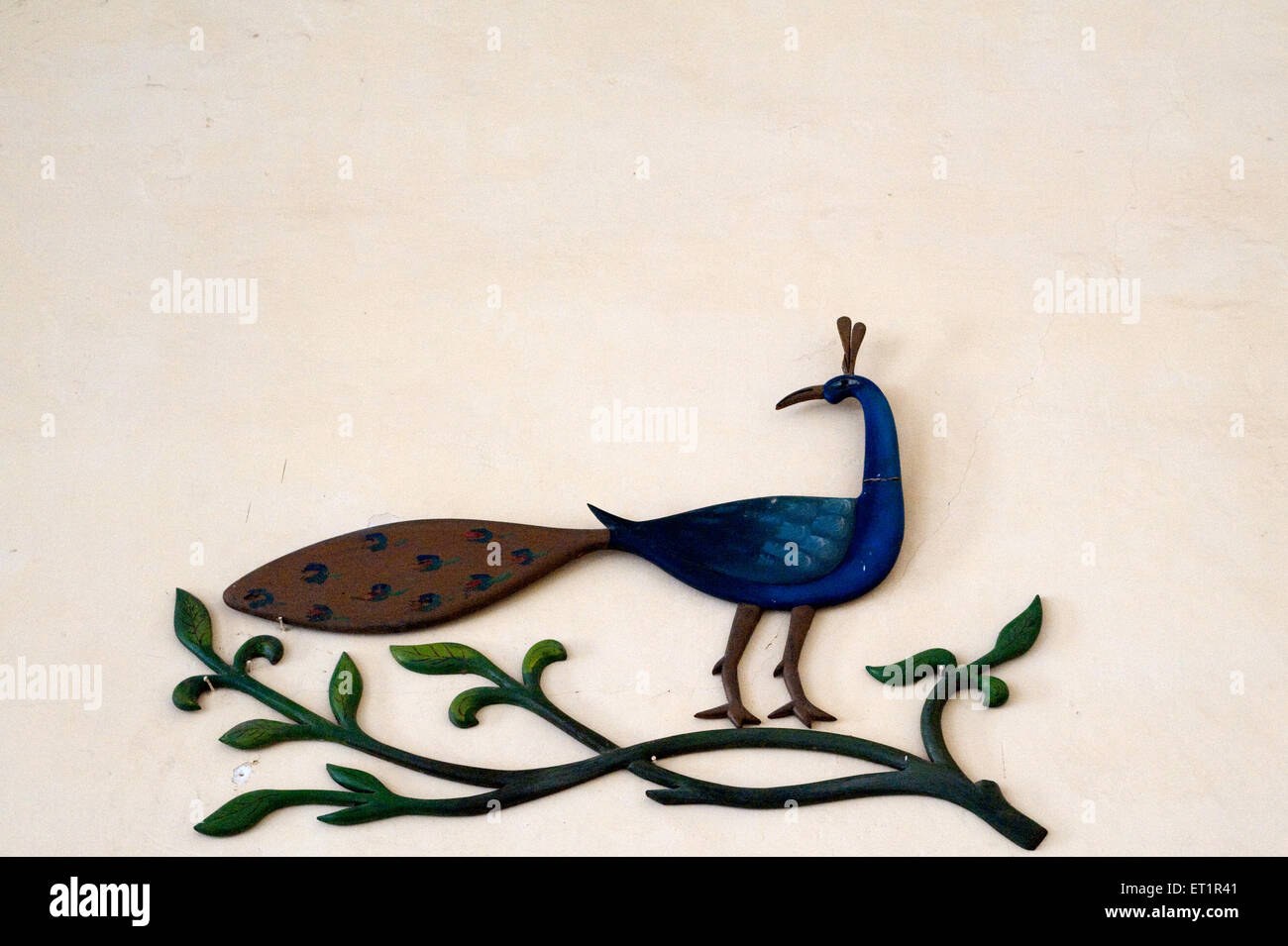 Paon peint ; Musée Scindia ; Palais Jaivilas ; Gwalior ; Madhya Pradesh ;Inde ; Asie Banque D'Images