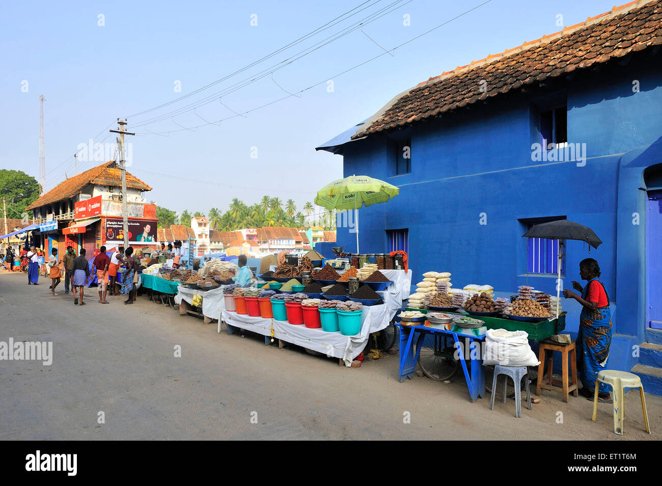 Marché en suchindram à Tamil nadu Inde Asie Banque D'Images