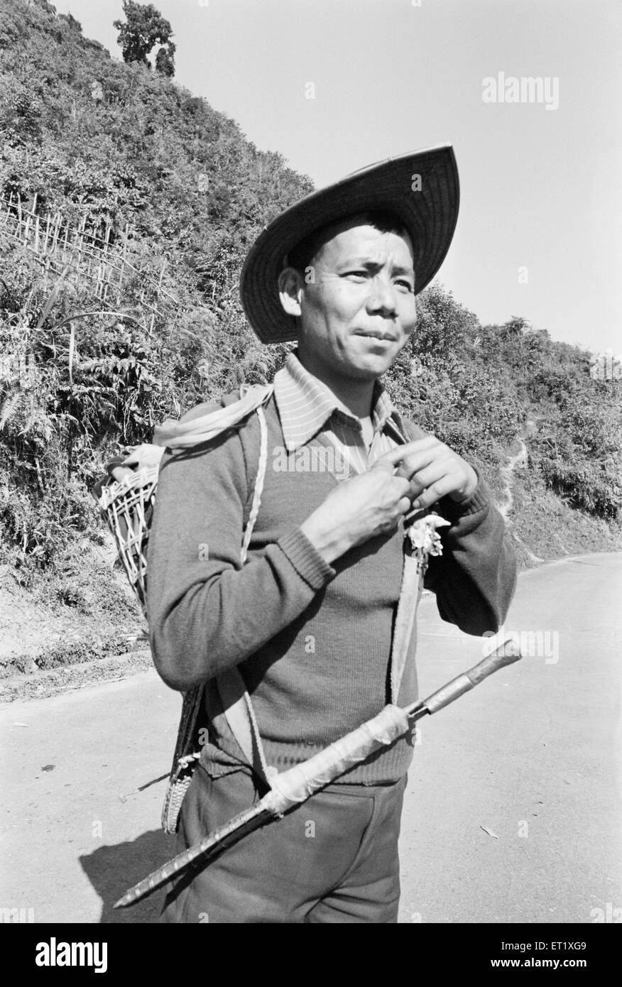 Tribu Hill Miri ; Subansiri ; Kamle ; Arunachal Pradesh ; Inde ; Asie ; ancienne image millésime du 1900 Banque D'Images