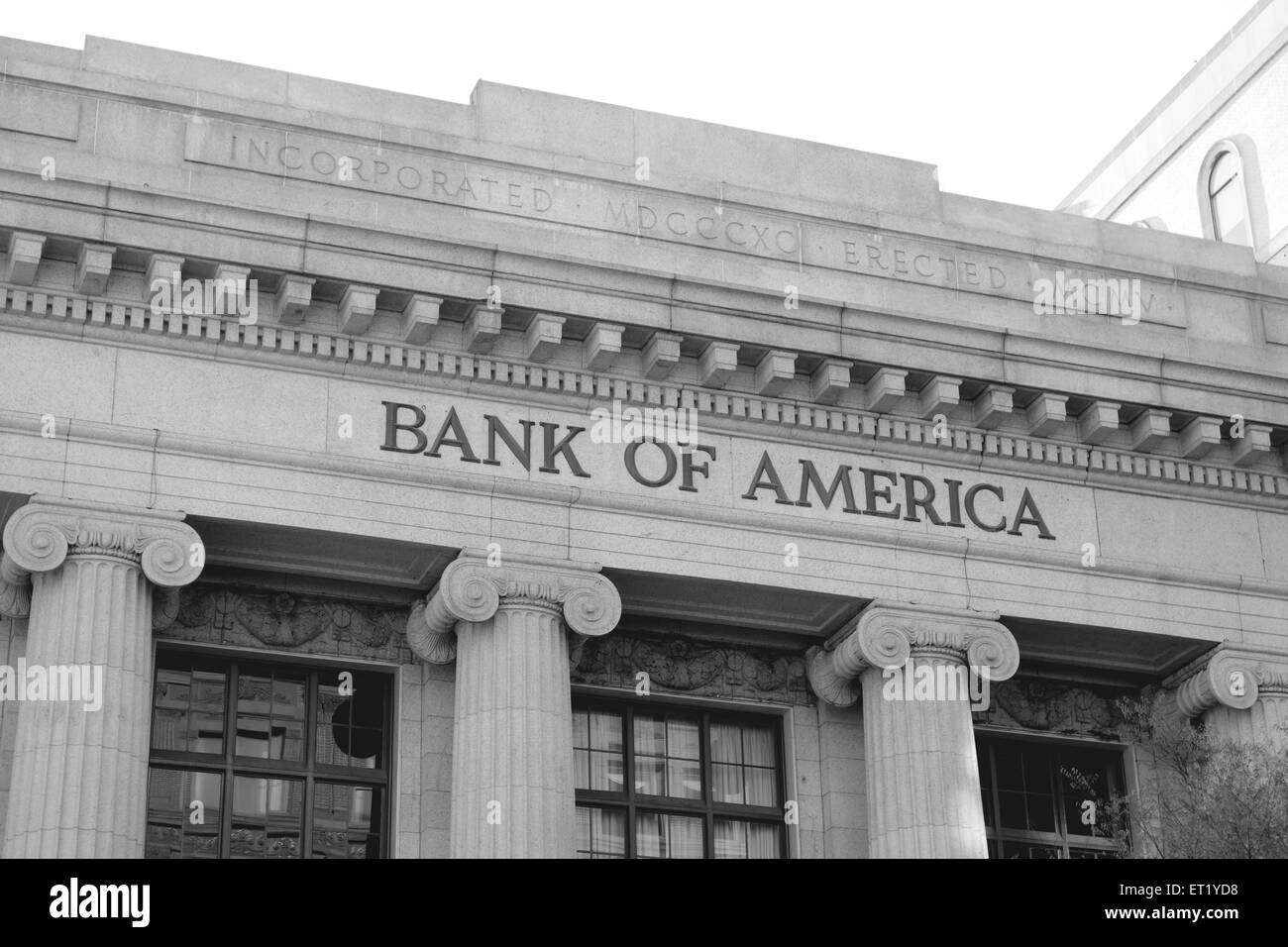 Bâtiment de la Bank of America à Washington DC Banque D'Images