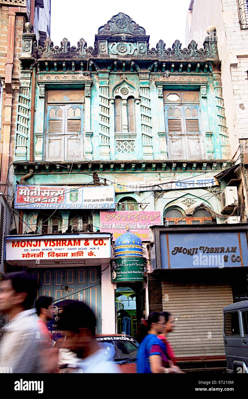 Lieu de culte Hazrat Maulana Shaikh Momin Shah Gazali ; dargah Sheikh Memon road ; Zaveri Bazaar ; Marine Lines ; Mumbai Banque D'Images
