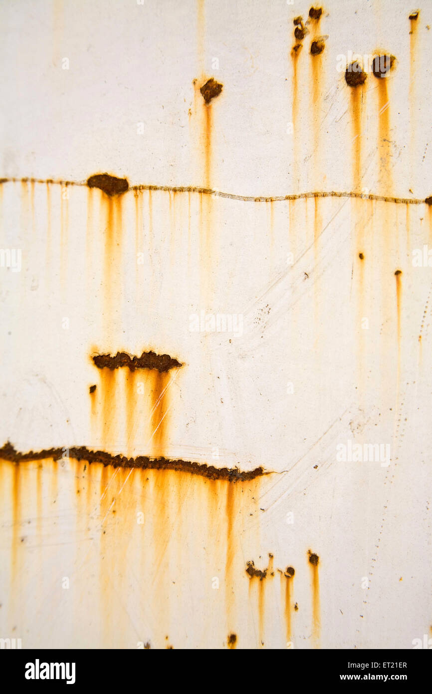 Rouille, paroi rouillée, tôle de fer rouillée Banque D'Images