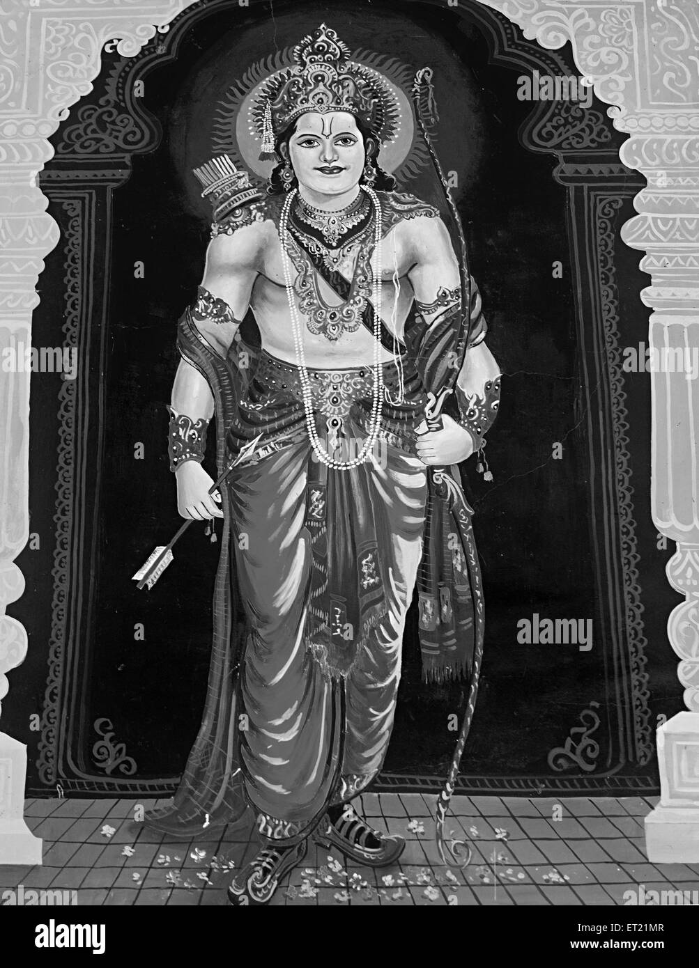 Bhagwan Shri RAM Rama Ramachandra peinture à l'huile, Ralegan Siddhi, Parner taluka, district d'Ahmednagar, Maharashtra, Inde, Asie, Asie, Indien Banque D'Images