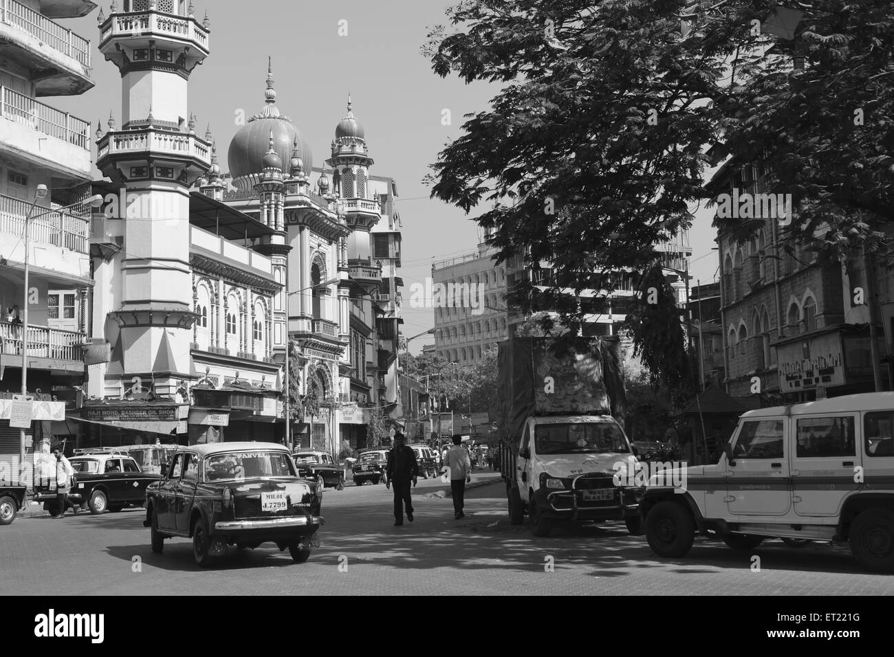 Sunni Hamidiya Masjid, Sunni Masjid, Hamidiya Masjid, Pydhonie, Jamli Mohalla, Bhendi Bazar, Bombay, Mumbai, Maharashtra, Inde, Asie, Asie, Indien Banque D'Images