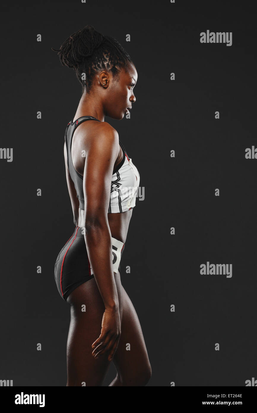 African Woman Runner, concentré Banque D'Images