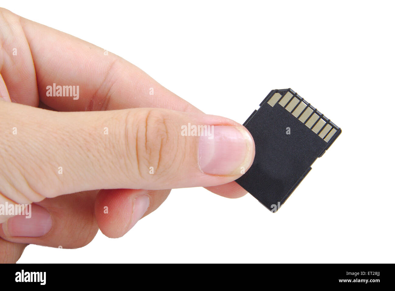 Carte en main Flash isolé sur fond blanc Banque D'Images