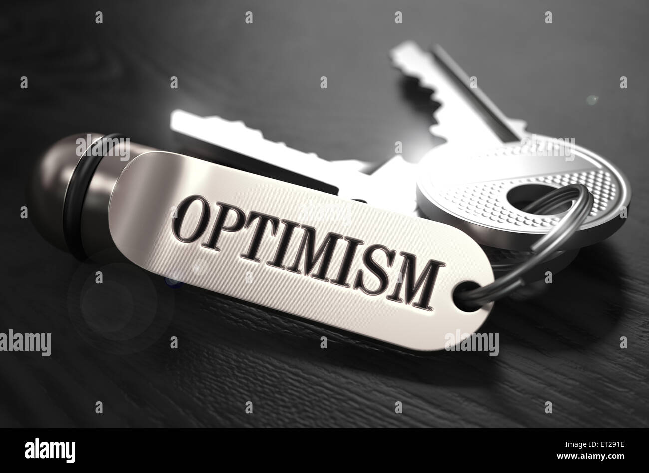 Concept d'optimisme. Touches avec porte-clés. Banque D'Images