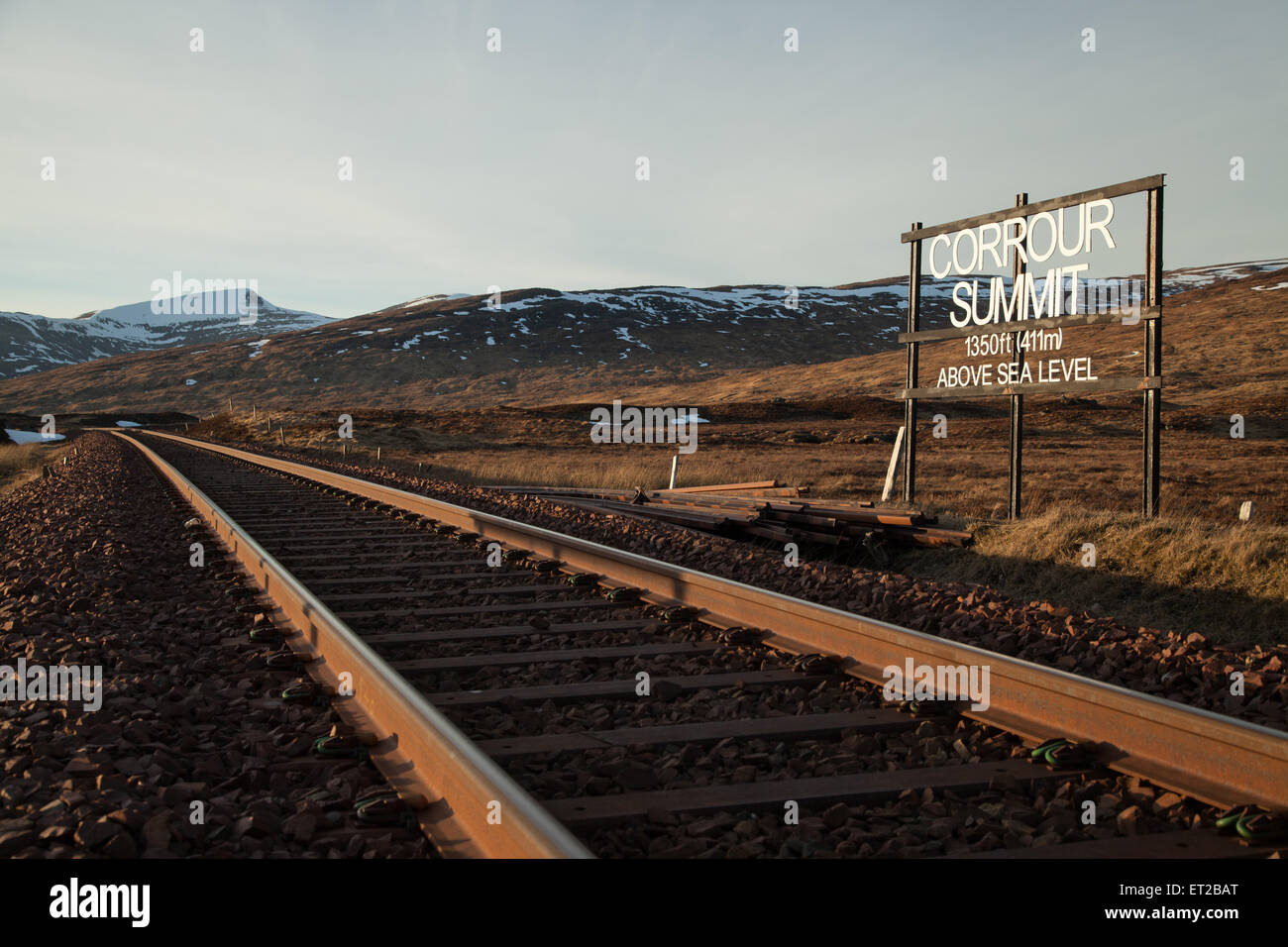 La Corrour West Highland railway sommet. Banque D'Images