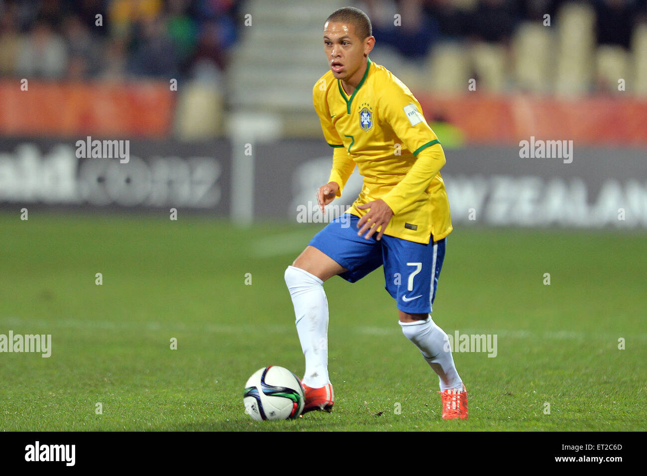 Christchurch, Nouvelle-Zélande. 7 juin, 2015. Christchurch, Nouvelle-Zélande - 7 juin 2015 - Marcos Guilherme de Brésil en action pendant la Coupe du Monde FIFA U20 Groupe E match entre le Brésil et la RPD de Corée à l'AMI Stadium le 7 juin 2015 à Christchurch, Nouvelle-Zélande. © dpa/Alamy Live News Banque D'Images