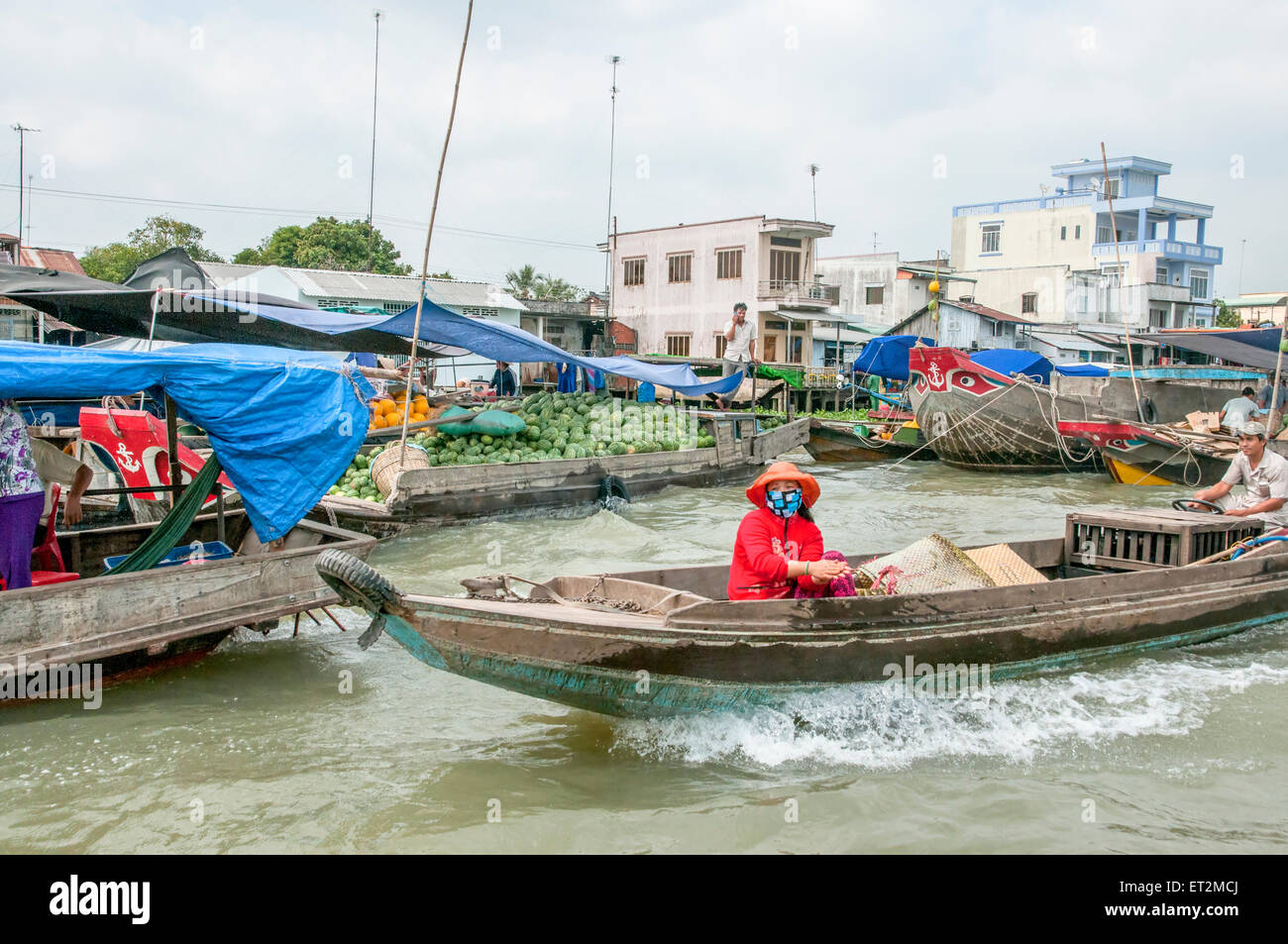 Le marché flottant, Can Tho, Vietnam Banque D'Images