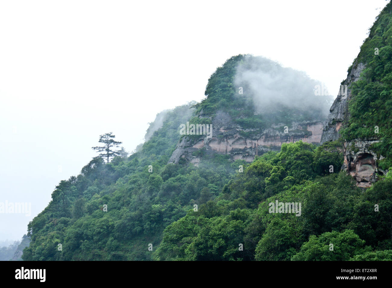 Wuyi mountain peaks inhabituelle. Banque D'Images