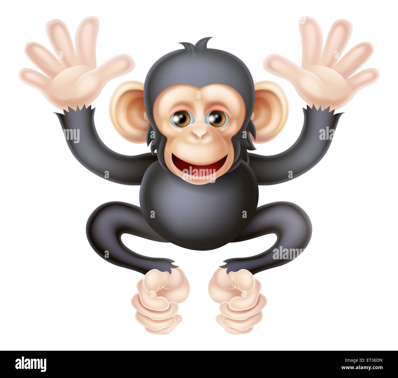 Une illustration d'un chimpanzé bébé cute cartoon, il est intéressant de ne pas un singe mais un singe Banque D'Images