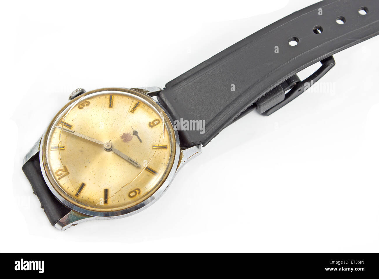 Montre-bracelet vieux isolated on white Banque D'Images