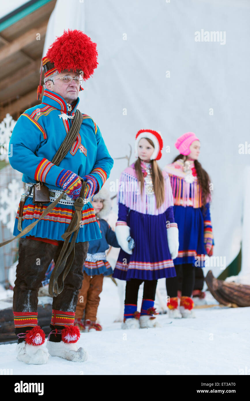 Cercle arctique, Laponie, Scandinavie, Suède, Jokkmokk, Samis au festival  d'hiver Photo Stock - Alamy