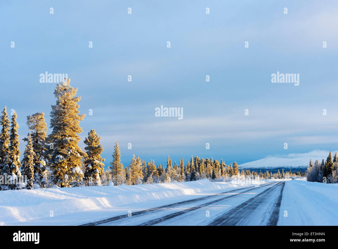 Cercle arctique, Laponie, Scandinavie, Suède, paysage d'hiver Banque D'Images