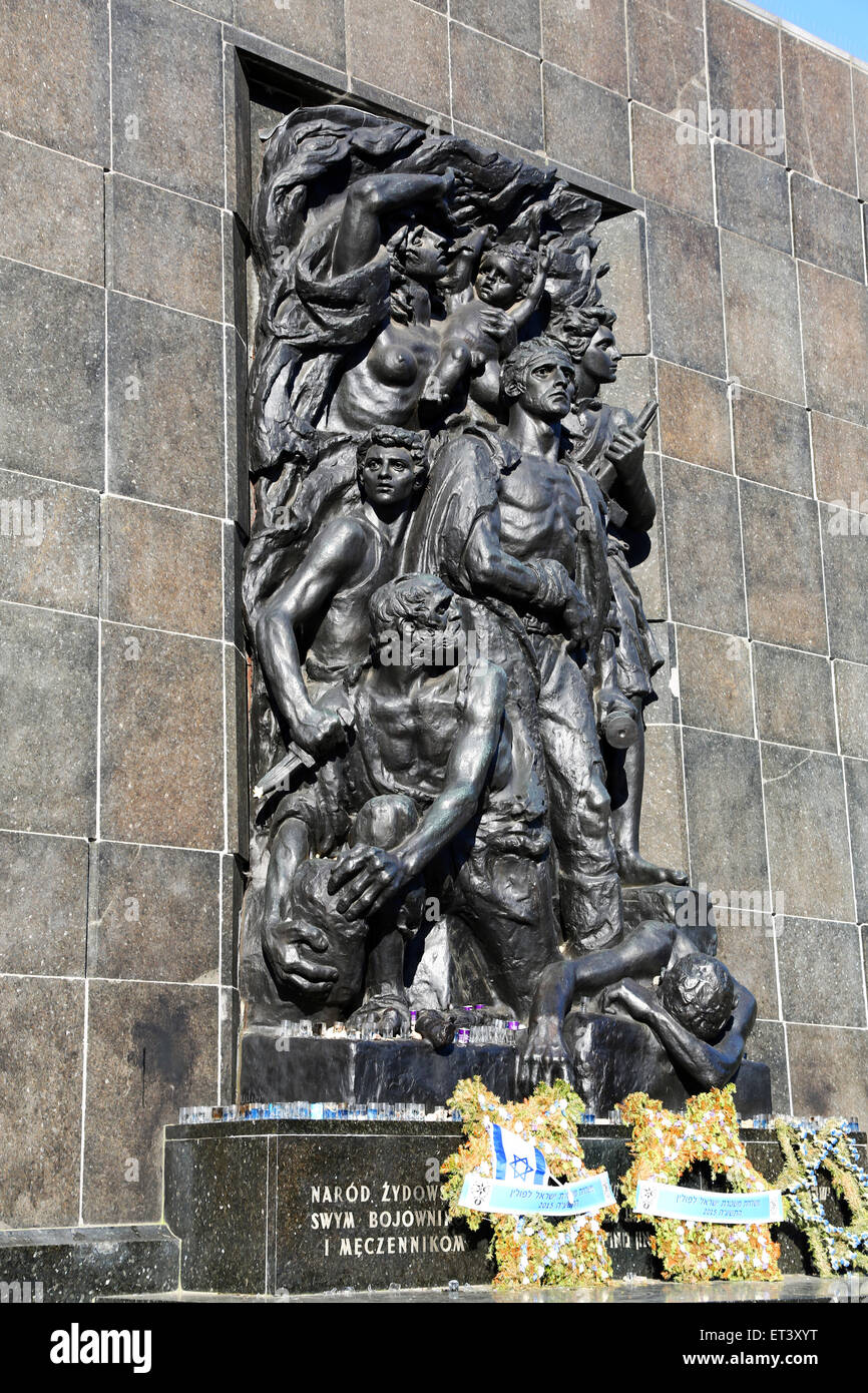 Mémorial des héros de l'insurrection du Ghetto de Varsovie à l'POLIN Musée de l'histoire des Juifs polonais à Varsovie, Pologne Banque D'Images