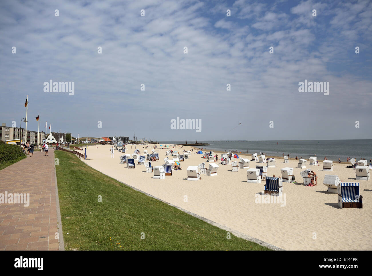 Sylt, Allemagne, donnant sur la promenade de bord de plage et de communauté Hoernum Banque D'Images