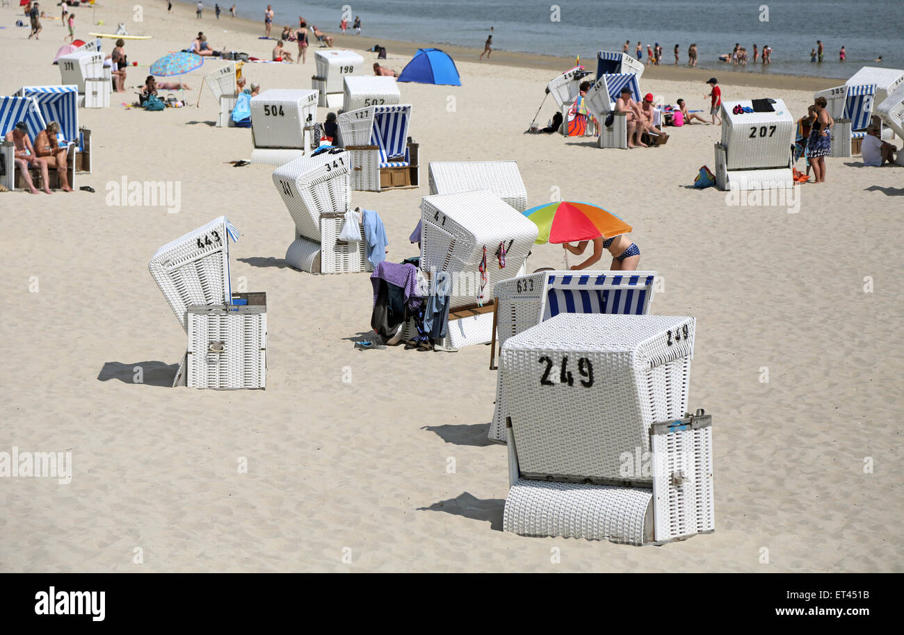 Sylt, Allemagne, les gens sur la plage de la municipalité Hoernum Banque D'Images