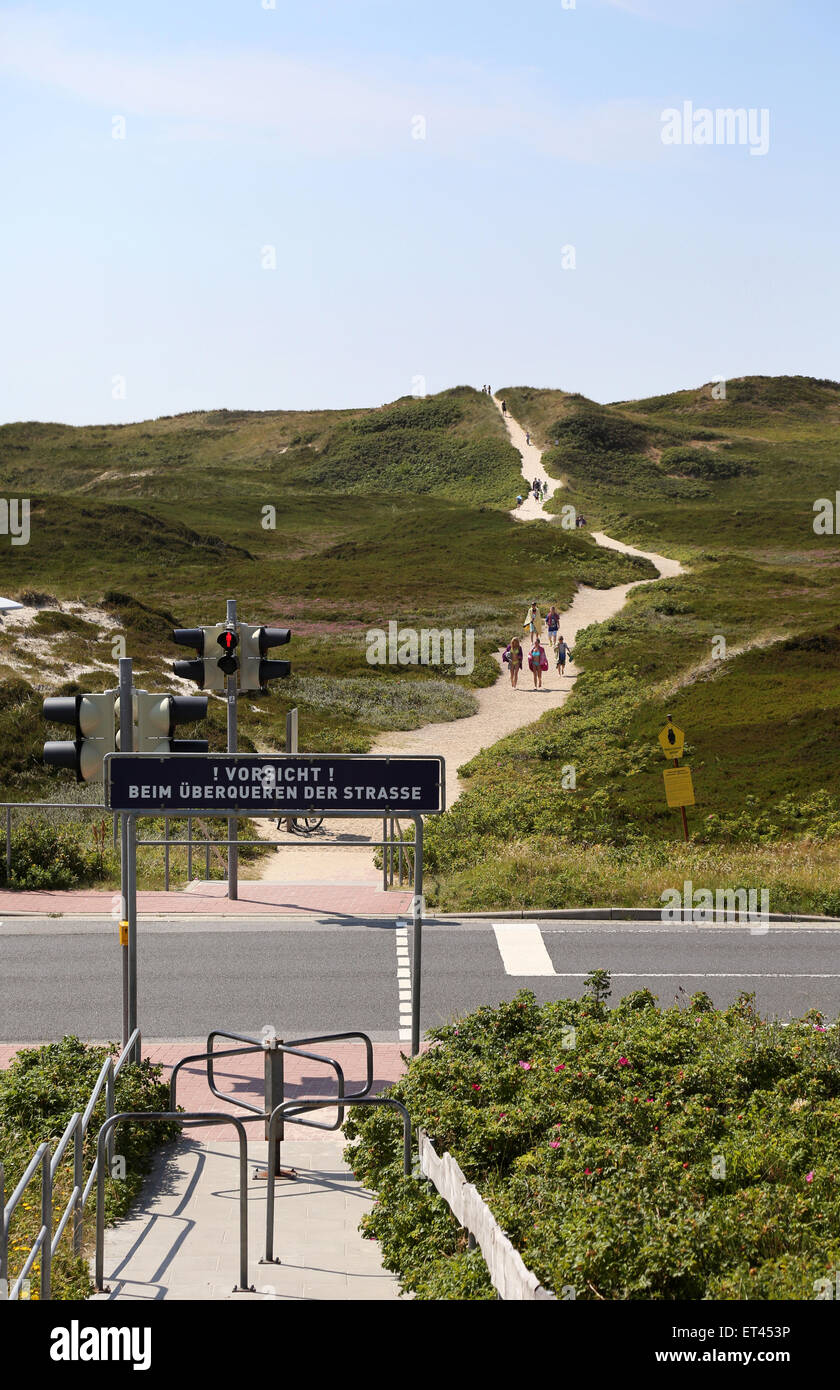 Sylt, Allemagne, passage pour piétons dans le Duenenlandschaft à Rantum Banque D'Images